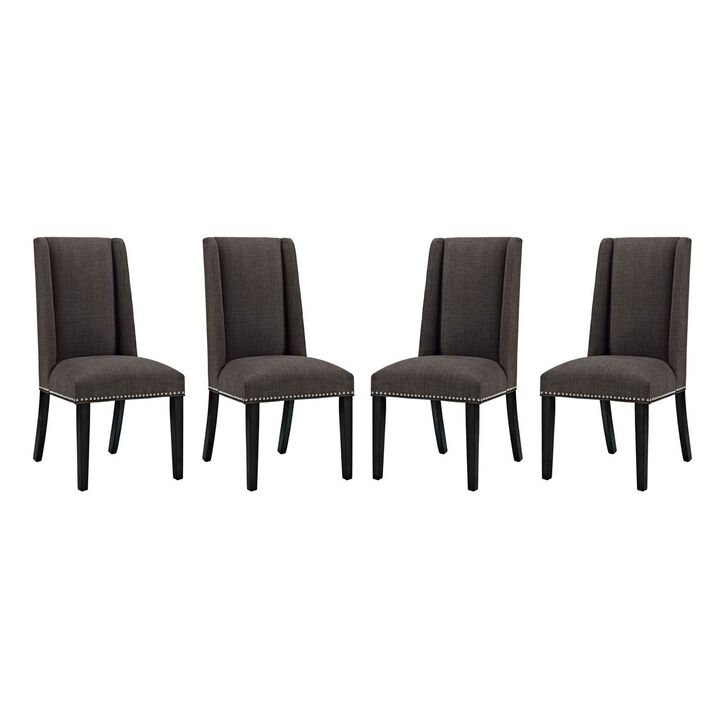 Baron Dining Chair Fabric Set of 4-Benzara