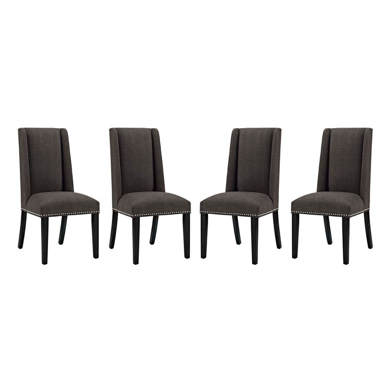 Baron Dining Chair Fabric Set of 4-Benzara