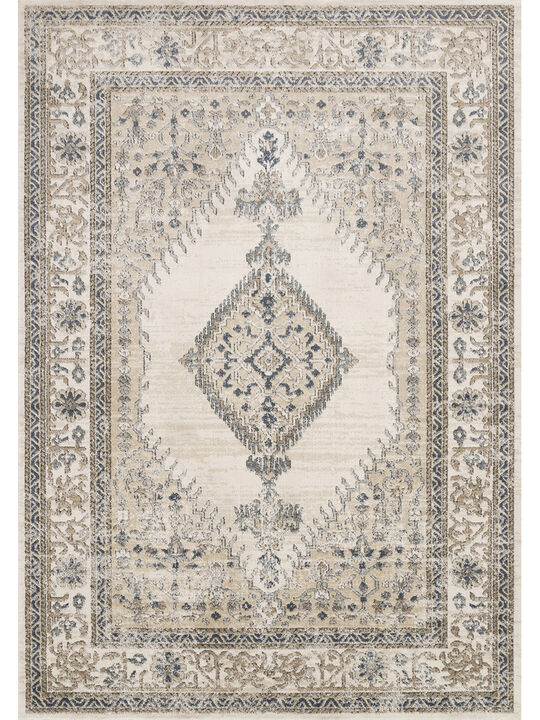 Teagan TEA02 Oatmeal/Ivory 5'3" x 7'6" Rug