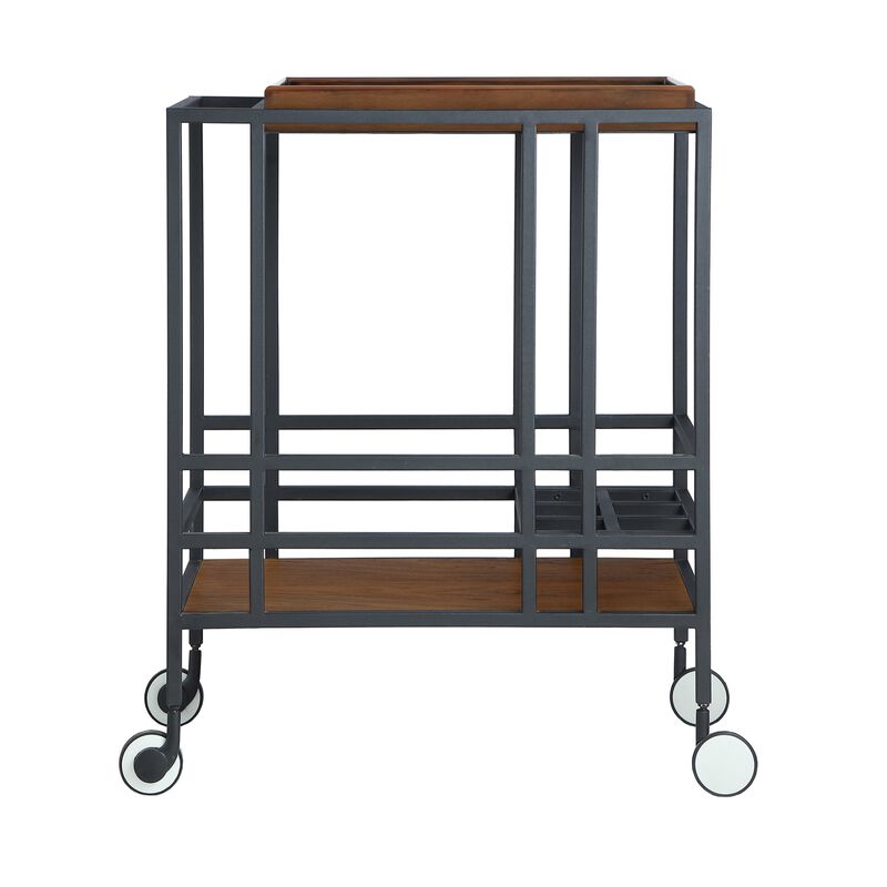 Inspired Home Ron Bar Cart Serving Tray with Caster