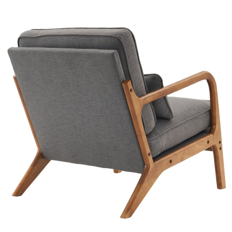 Modern Upholstered Lounge Chair with Armrests for Living Room or Bedroom