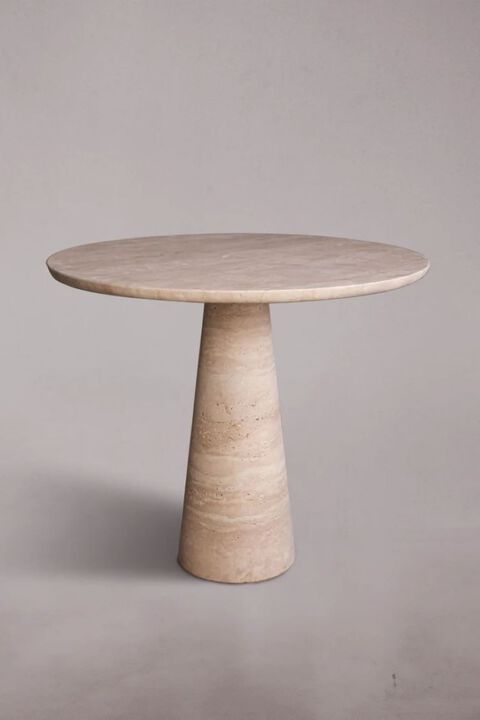 Travertine Round Dining Table 43.3"