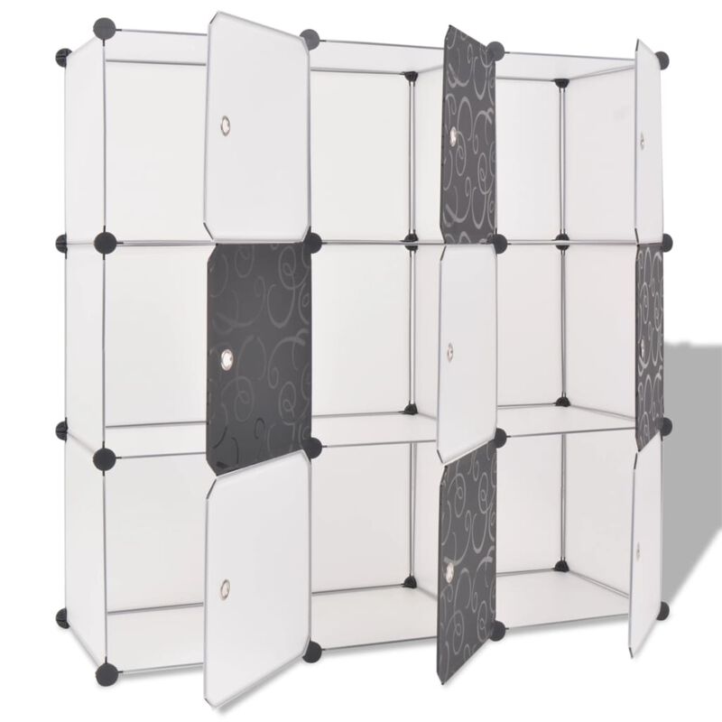 vidaXL Storage Cube Organizer with 9 Compartments Black and White