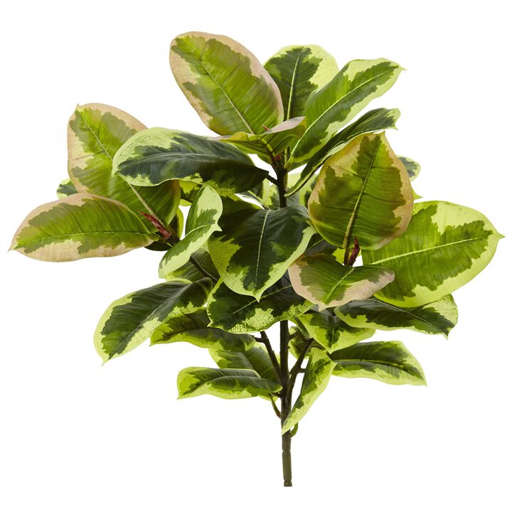 Hivvago 23" Rubber Leaf Artificial Plant (Real Touch) (Set of 3)