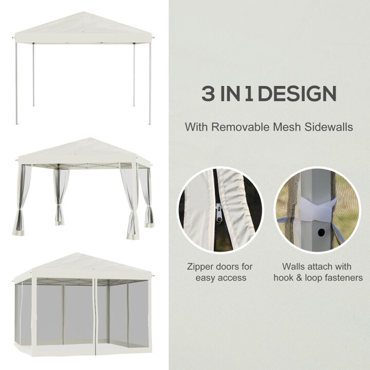 Instant Pop Up Canopy Tent with Mesh Netting Height Adjustable and Portable