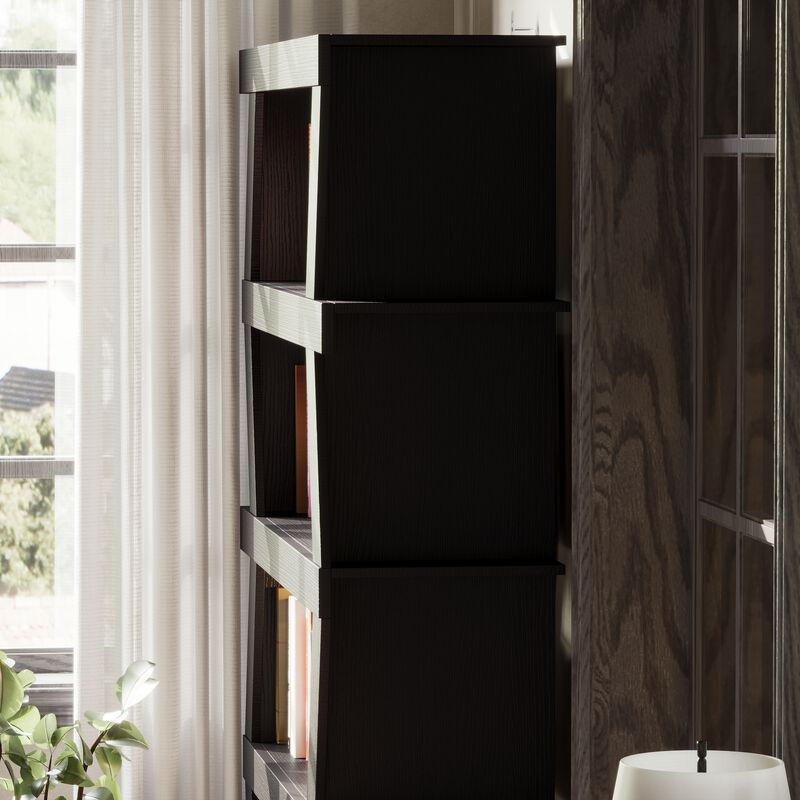 FUFU&GAGA Modern 5-Tier Bookshelf – Stylish and Functional Storage, (35.4" W x 11.5" D x 63.8" H),Black