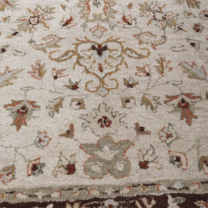 RUGSOTIC CARPETS HAND TUFTED WOOL ECO-FRIENDLY AREA RUGS  - 8'x10', Rectangle Shape, Beige & Brown, Classic Oriental Traditional  Design, High Pile Thick Handmade Anti Skid Area Rugs (K0TM12)