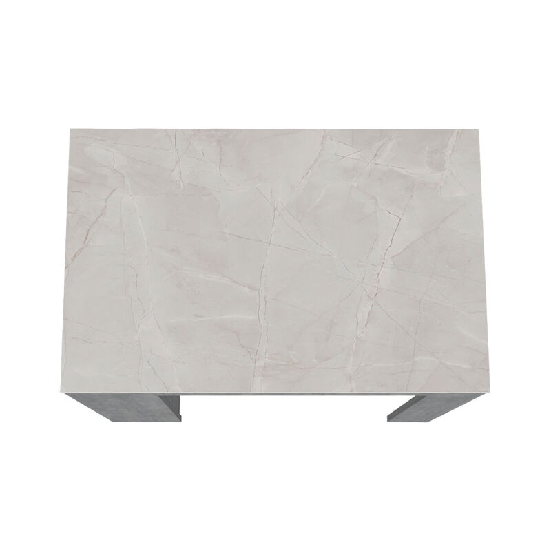 Kitchen Island Doyle, Kitchen, Concrete Gray / Ibiza Marble Color Finish