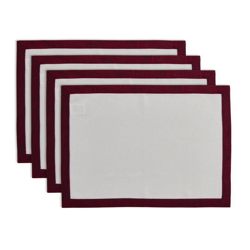Solino Home 100% Pure Linen Placemats 14 x 19 Inch Set of 4 | Classic