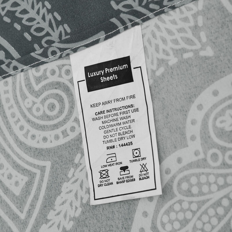 Lux Decor Collection Bed Sheets - Brushed Microfiber Paisley Sheet Set