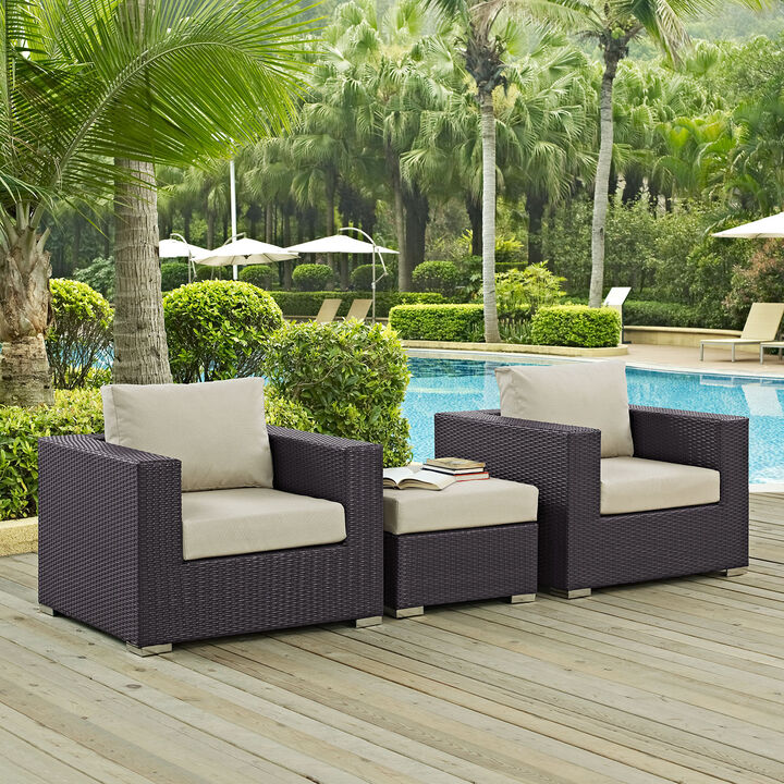 Modway - Convene 3 Piece Outdoor Patio Sofa Set