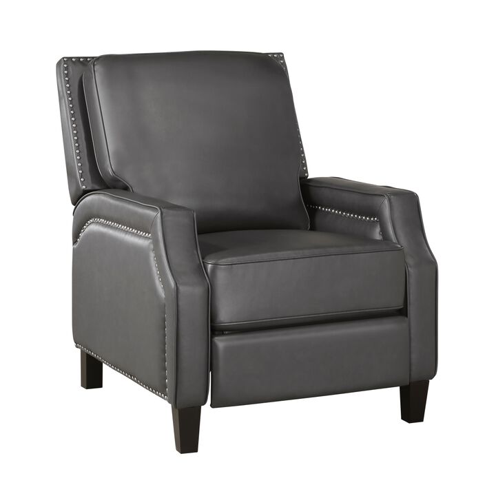 Push Back Reclining Chair Transitional Style Self-Reclining Motion Chair 1 Piece Cushion