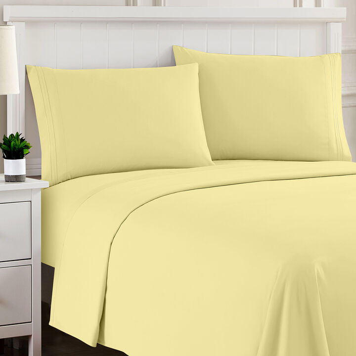 5 Piece Sheet Set, Ultra Soft 1800 Series Collection - Split King, Royal Blue