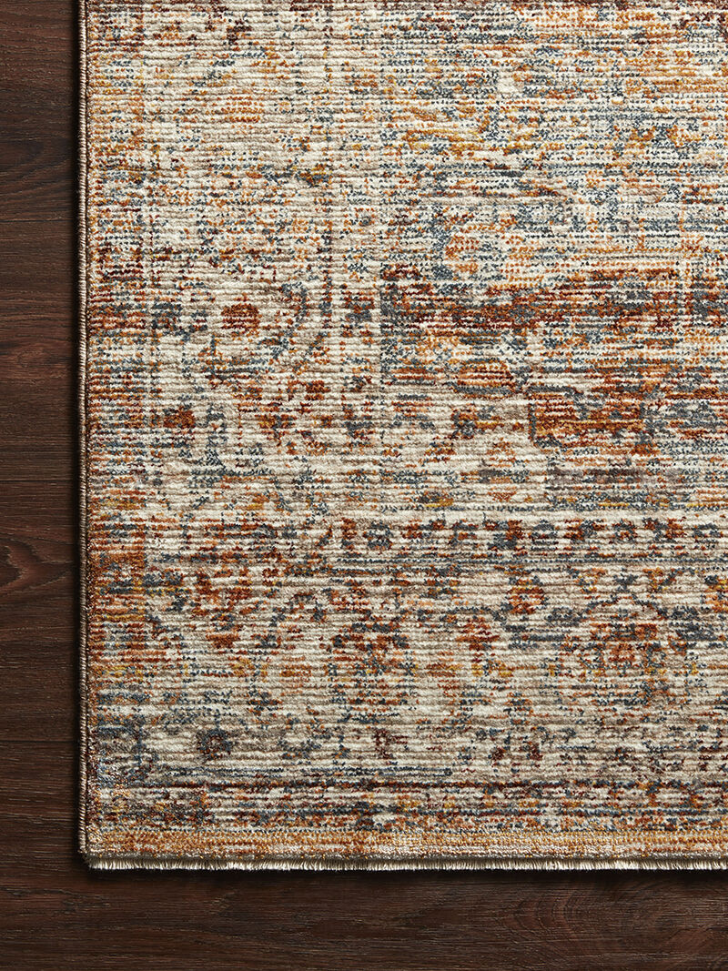 Lourdes LOU07 Tangerine/Ocean 7'10" x 10' Rug