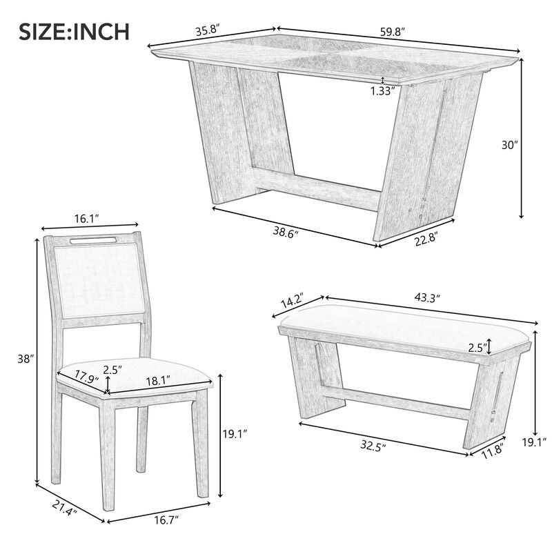 Merax 6-Piece Retro Dining Set