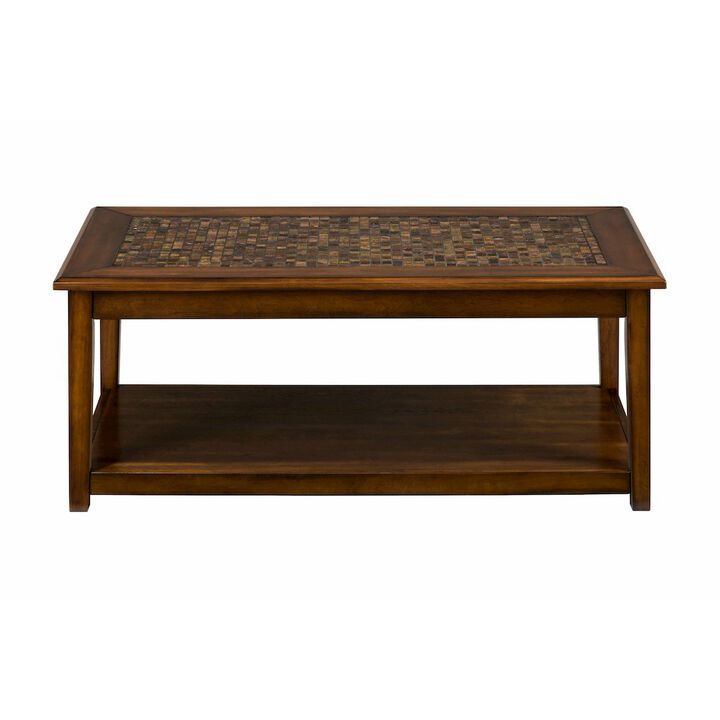 Jofran Baroque 48 Coffee Table with Mosaic Tile Inlay
