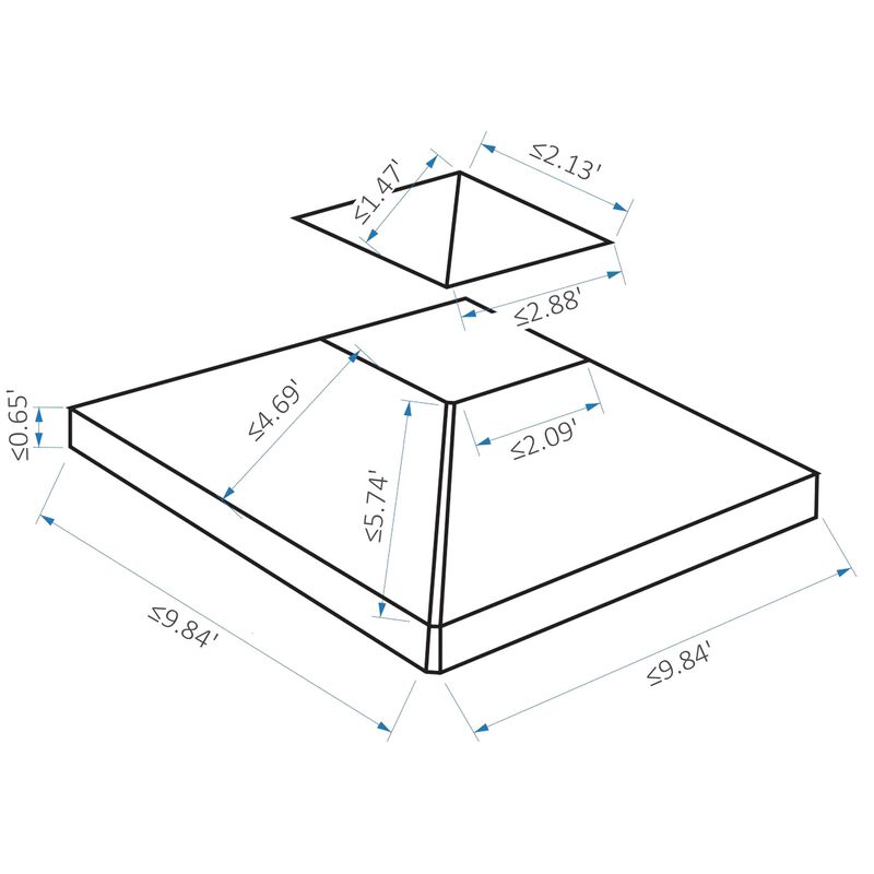 Dark Gray Canopy: 10'x10' 2-Tier Gazebo Replacement Top