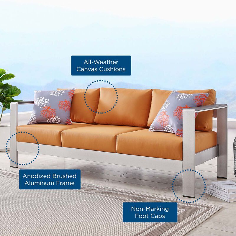 Modway - Shore Outdoor Patio Aluminum Sofa