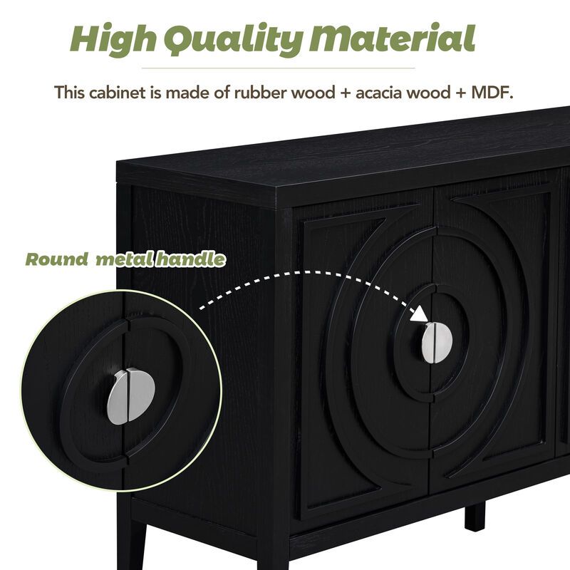 Merax Retro Circular Groove Door Sideboard