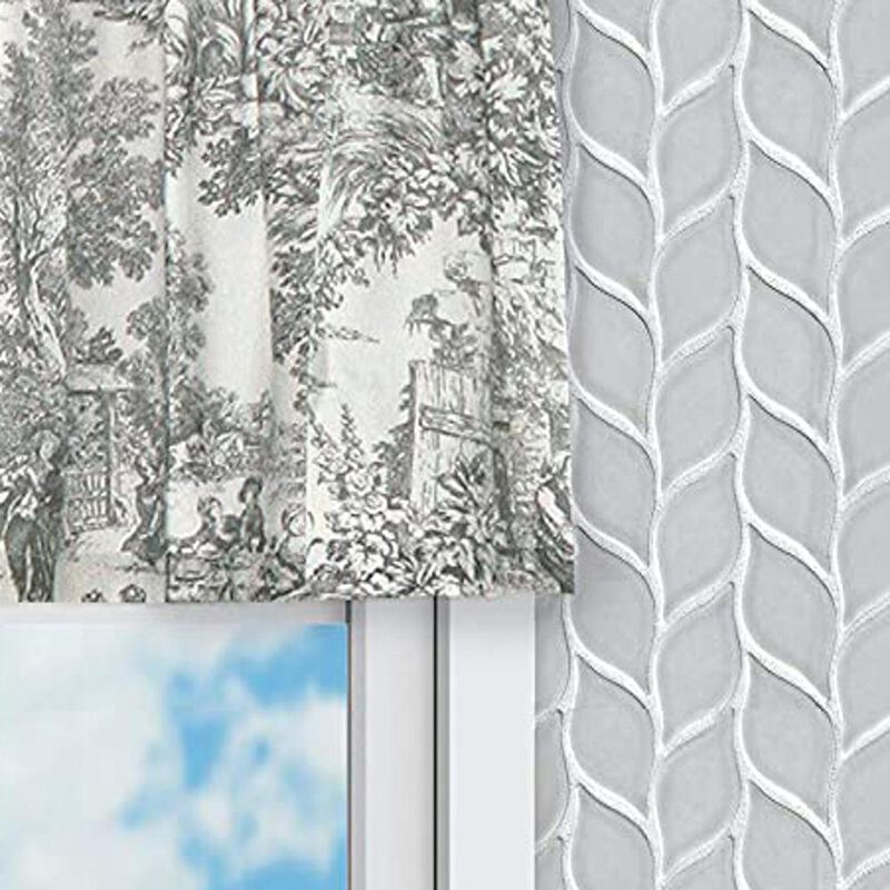 Ellis Curtain Victoria Park Toile Fabric Water Proof Room Darkening Blackout Tailored Window Valance - 70 x 12