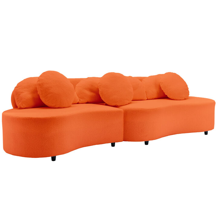 Merax Modern Lamb Velvet Sofa Couch for Living Room