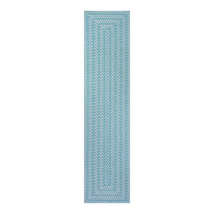 Chevron Modern Concentric Squares Indoor/Outdoor Area Rug