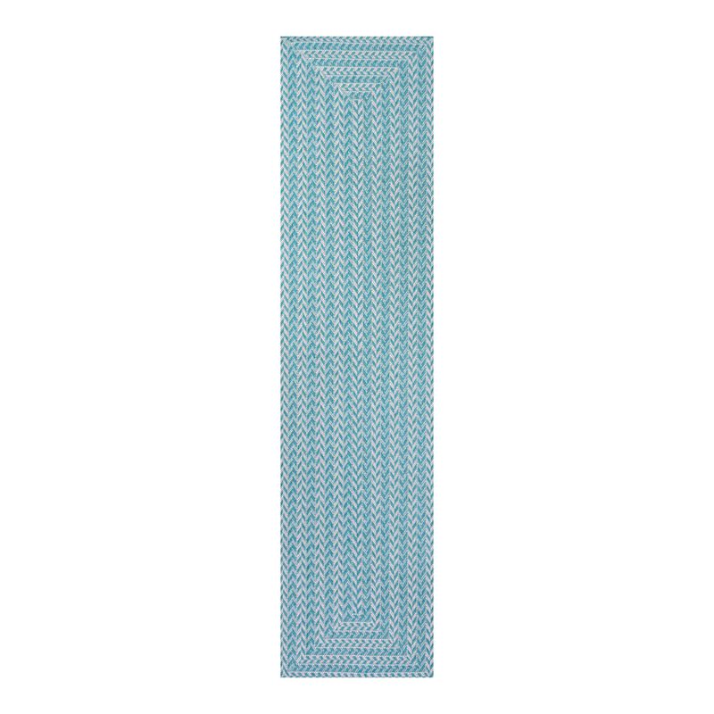 Chevron Modern Concentric Squares Indoor/Outdoor Area Rug