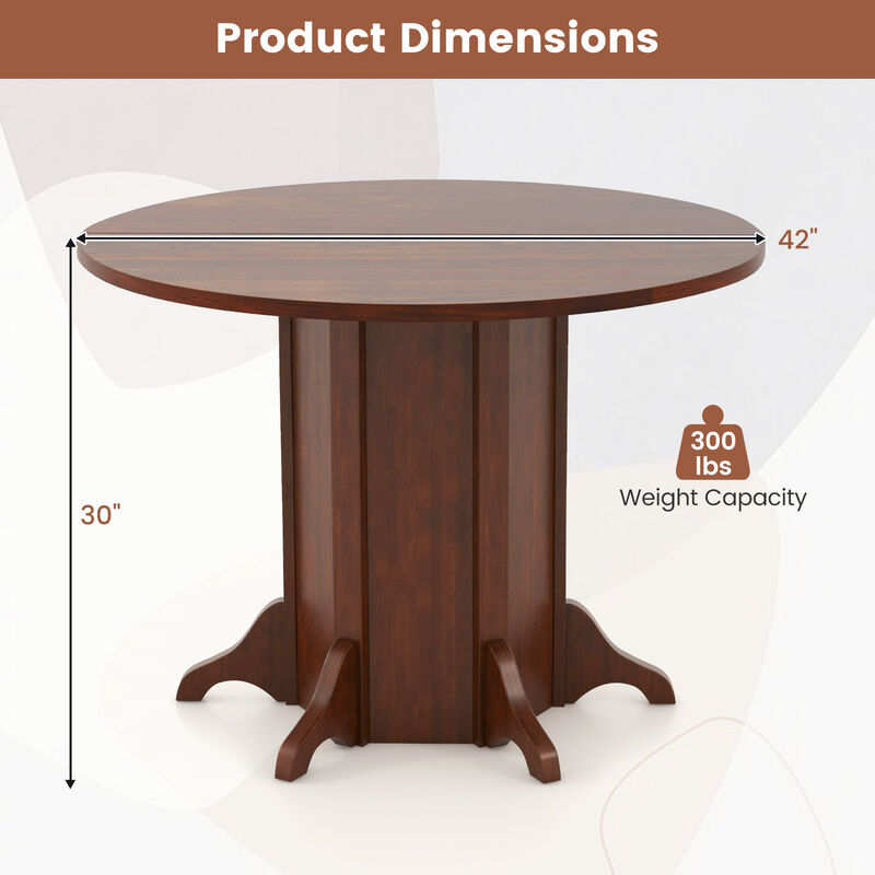 Round Dining Table with Pedestal Base for 4-6 People, Perfect for Family Meals