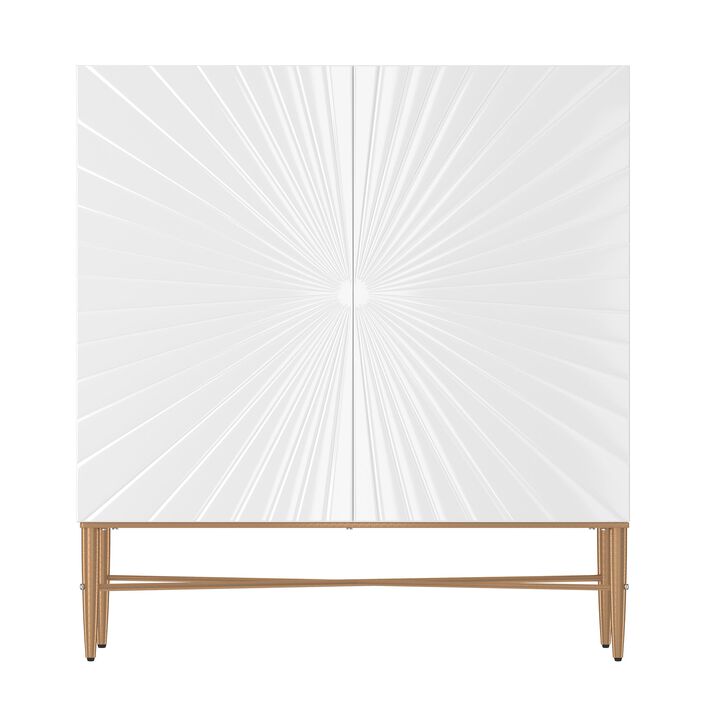 MONDAWE Modern 30“ Storage Cabinet 2 Door Vintage Wood Media Storage Accent Cabinet
