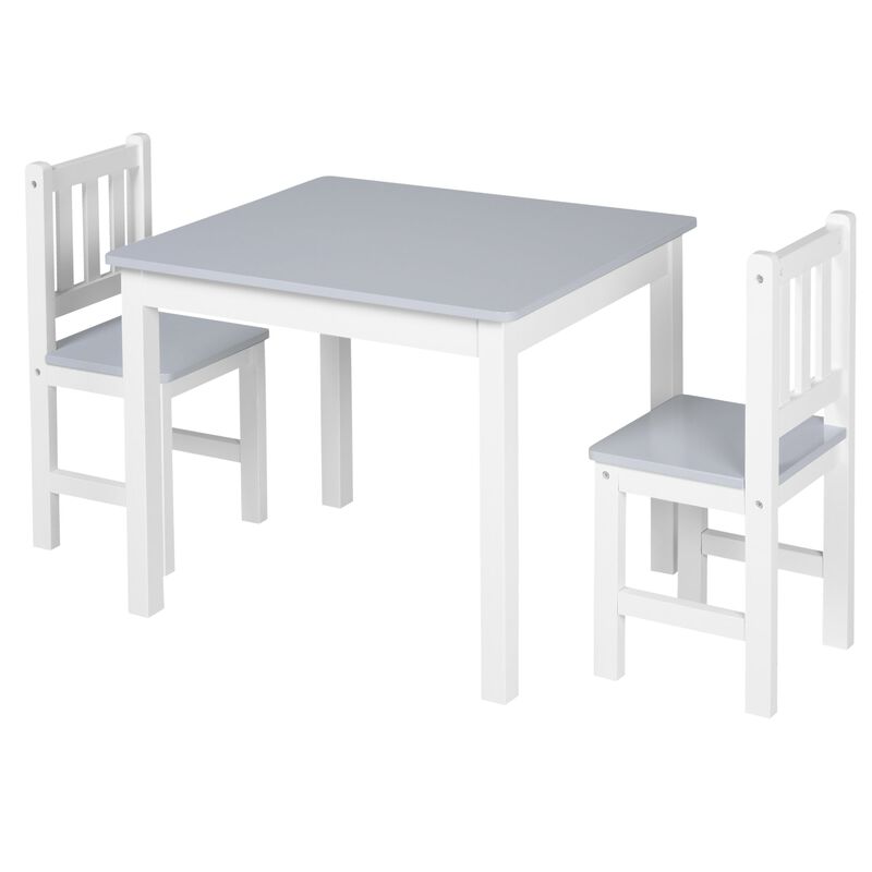 Gray Kids' Activity Set: 3-Piece Table and Chairs for Arts and Crafts